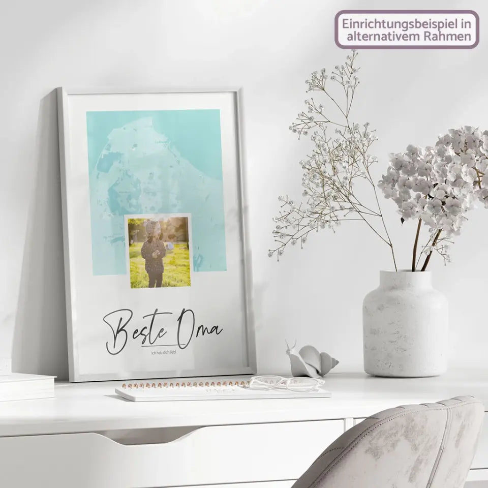 Landkarte &quot;belle Portrait&quot; - dein Ort, Bild + Text | Hochformat